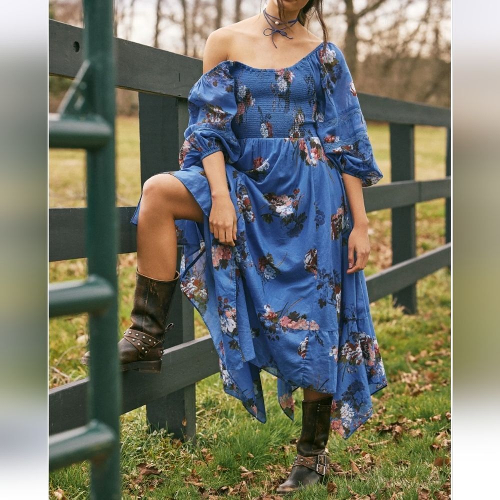 Free People L Morning Glory Boho floral dress - Picture 6 of 11